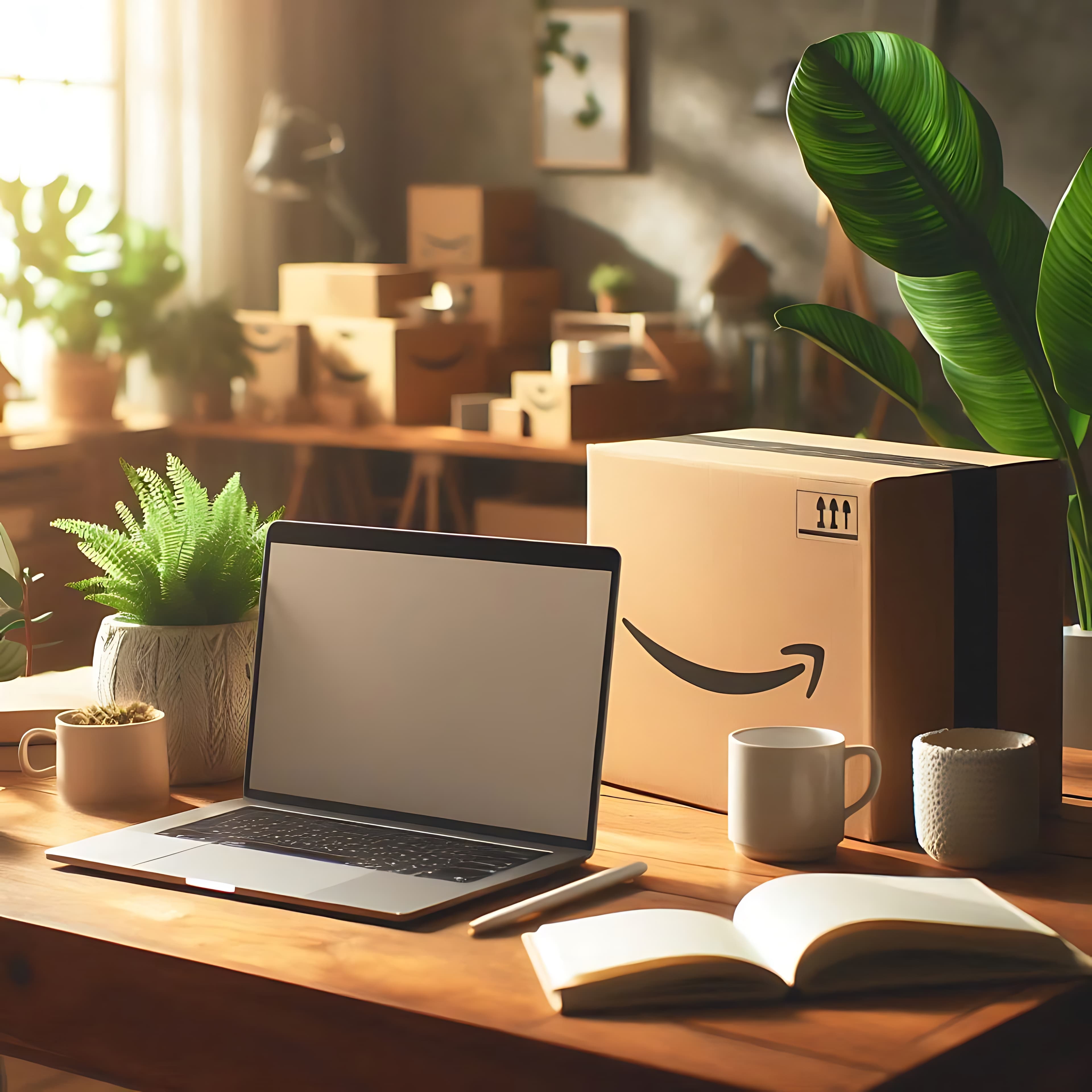 Workspace with laptop and accessories